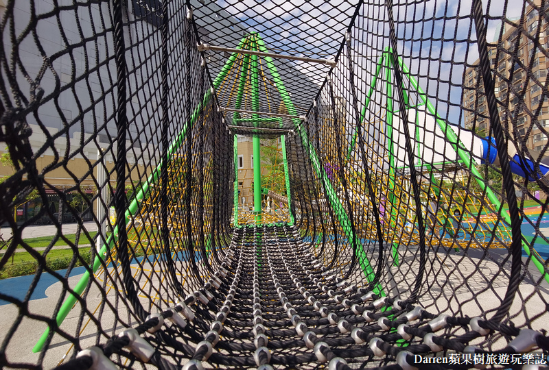 桃園免費景點|台茂公園兒童遊戲場/15公尺超長溜滑梯3層樓高約10公尺的圓頂攀爬架免費玩